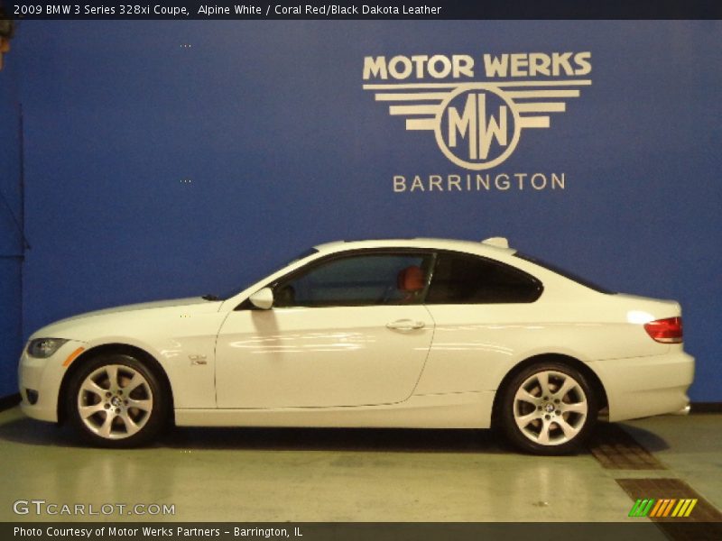 Alpine White / Coral Red/Black Dakota Leather 2009 BMW 3 Series 328xi Coupe