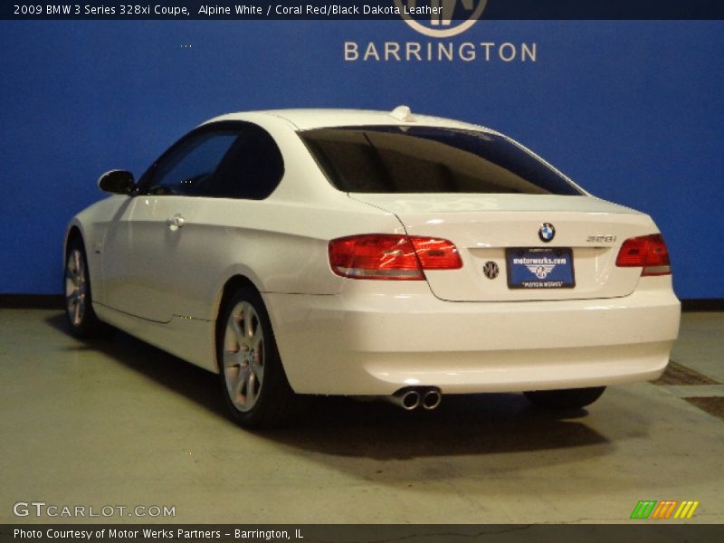 Alpine White / Coral Red/Black Dakota Leather 2009 BMW 3 Series 328xi Coupe