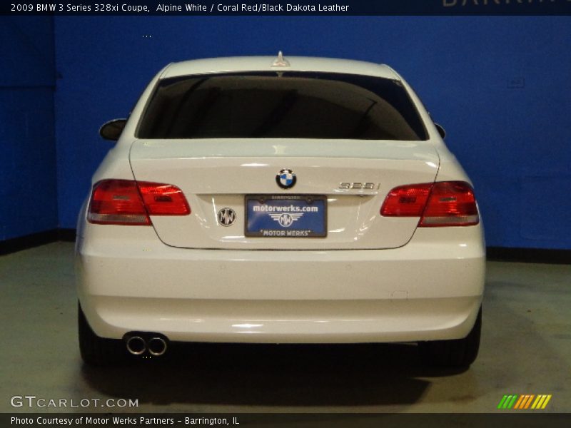 Alpine White / Coral Red/Black Dakota Leather 2009 BMW 3 Series 328xi Coupe