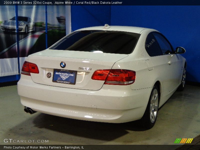 Alpine White / Coral Red/Black Dakota Leather 2009 BMW 3 Series 328xi Coupe