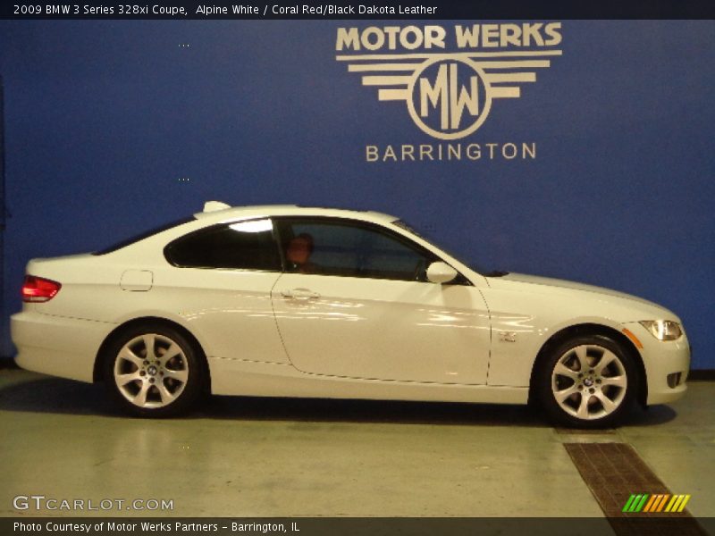 Alpine White / Coral Red/Black Dakota Leather 2009 BMW 3 Series 328xi Coupe