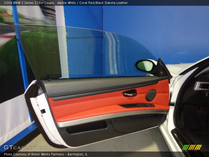 Alpine White / Coral Red/Black Dakota Leather 2009 BMW 3 Series 328xi Coupe