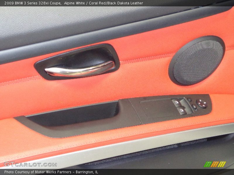 Alpine White / Coral Red/Black Dakota Leather 2009 BMW 3 Series 328xi Coupe
