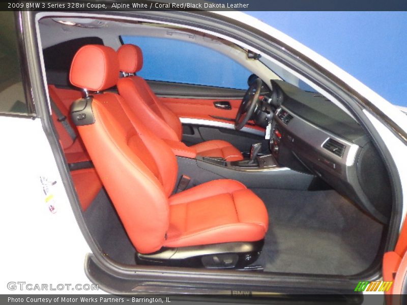 Alpine White / Coral Red/Black Dakota Leather 2009 BMW 3 Series 328xi Coupe