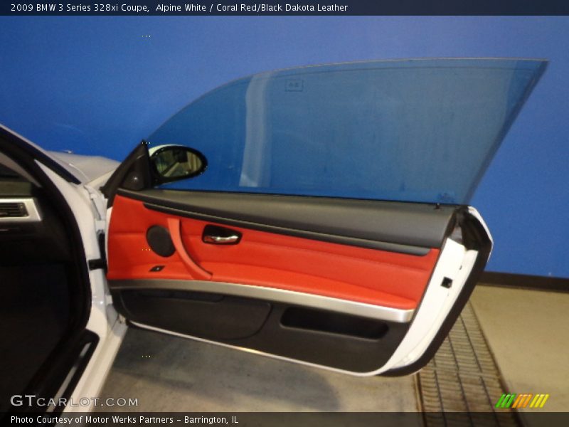 Alpine White / Coral Red/Black Dakota Leather 2009 BMW 3 Series 328xi Coupe