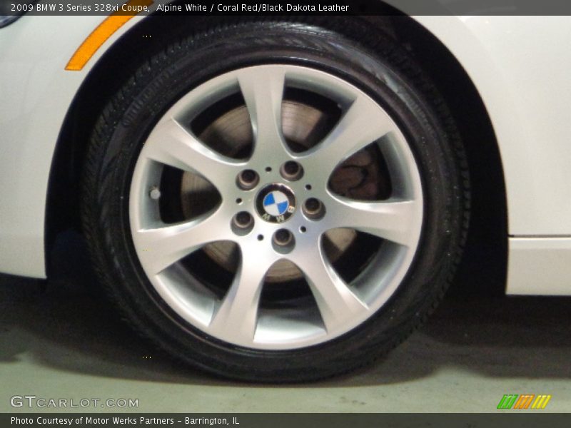 Alpine White / Coral Red/Black Dakota Leather 2009 BMW 3 Series 328xi Coupe