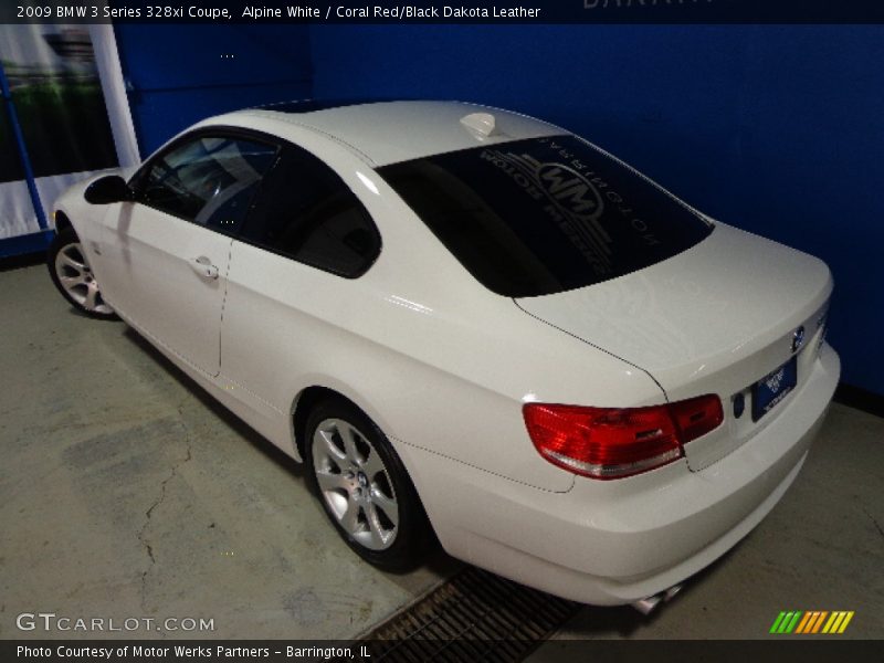 Alpine White / Coral Red/Black Dakota Leather 2009 BMW 3 Series 328xi Coupe