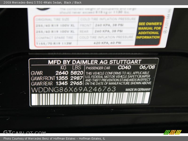 Black / Black 2009 Mercedes-Benz S 550 4Matic Sedan