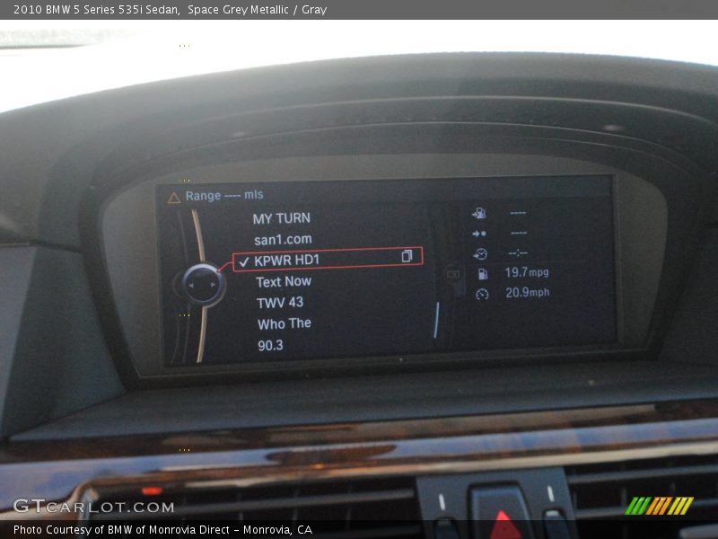 Space Grey Metallic / Gray 2010 BMW 5 Series 535i Sedan