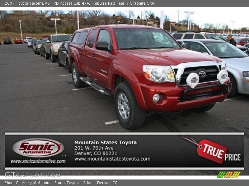 Impulse Red Pearl / Graphite Gray 2007 Toyota Tacoma V6 TRD Access Cab 4x4