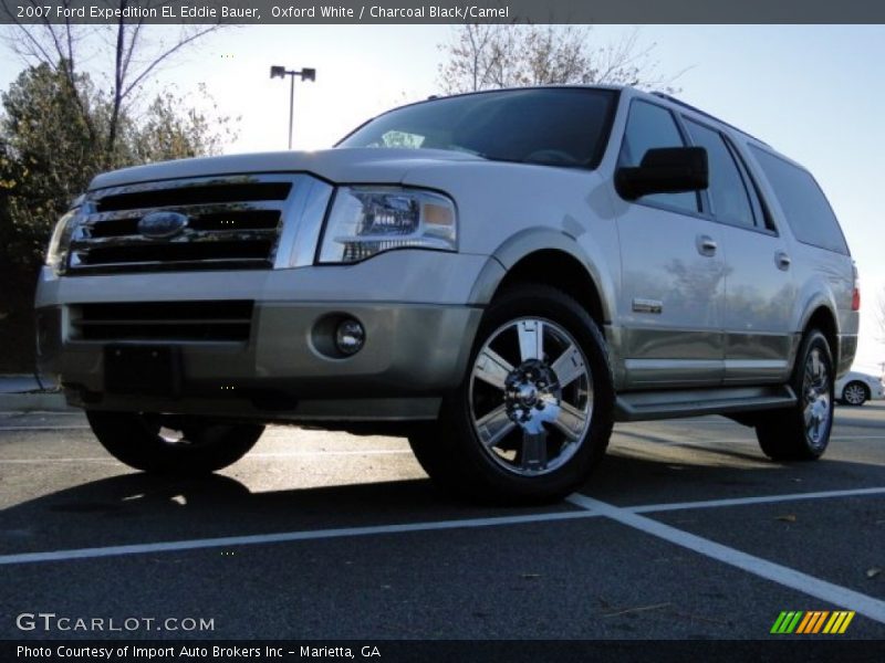 Oxford White / Charcoal Black/Camel 2007 Ford Expedition EL Eddie Bauer