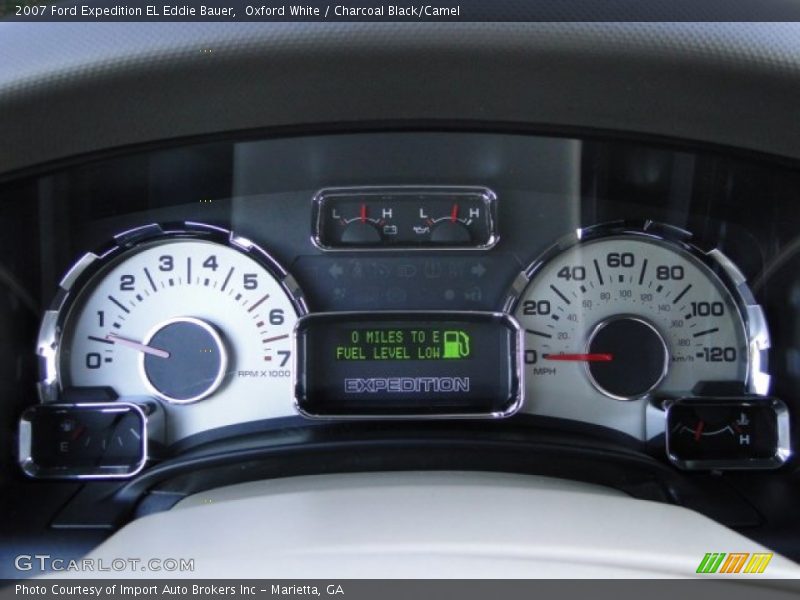 Oxford White / Charcoal Black/Camel 2007 Ford Expedition EL Eddie Bauer