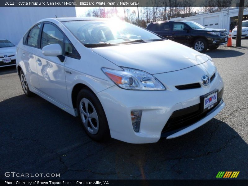Blizzard White Pearl / Misty Gray 2012 Toyota Prius 3rd Gen Four Hybrid