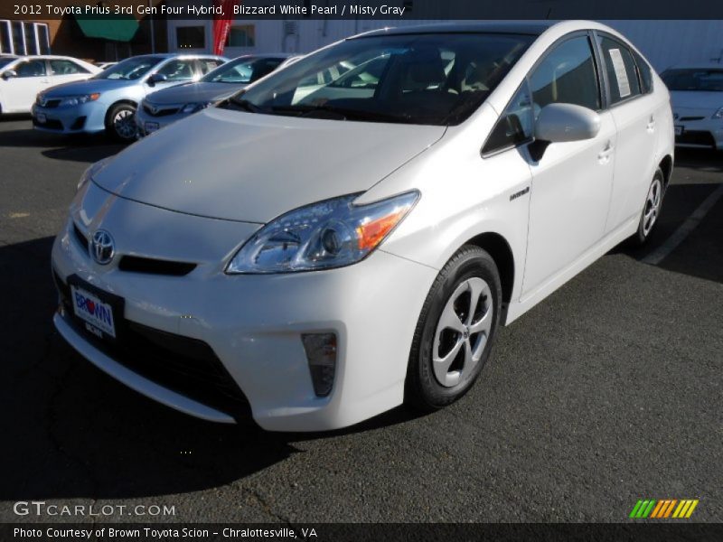 Blizzard White Pearl / Misty Gray 2012 Toyota Prius 3rd Gen Four Hybrid