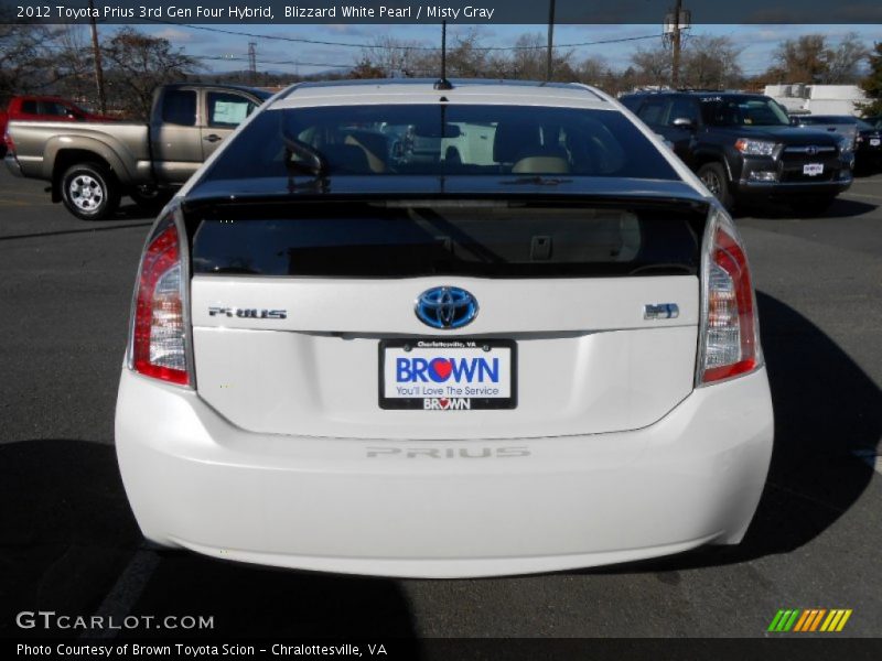 Blizzard White Pearl / Misty Gray 2012 Toyota Prius 3rd Gen Four Hybrid