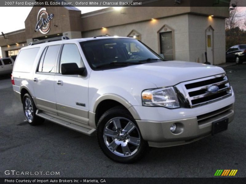 Oxford White / Charcoal Black/Camel 2007 Ford Expedition EL Eddie Bauer