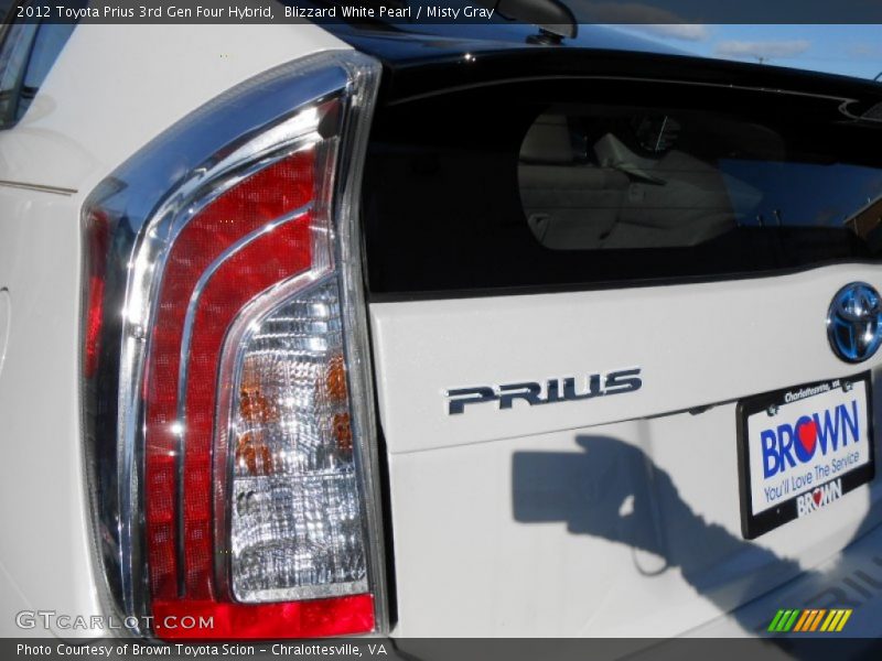 Blizzard White Pearl / Misty Gray 2012 Toyota Prius 3rd Gen Four Hybrid