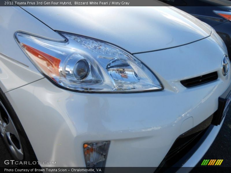 Blizzard White Pearl / Misty Gray 2012 Toyota Prius 3rd Gen Four Hybrid