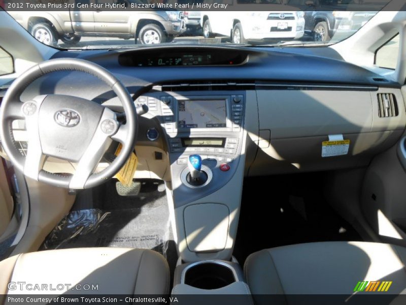 Blizzard White Pearl / Misty Gray 2012 Toyota Prius 3rd Gen Four Hybrid
