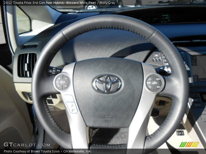Blizzard White Pearl / Misty Gray 2012 Toyota Prius 3rd Gen Four Hybrid