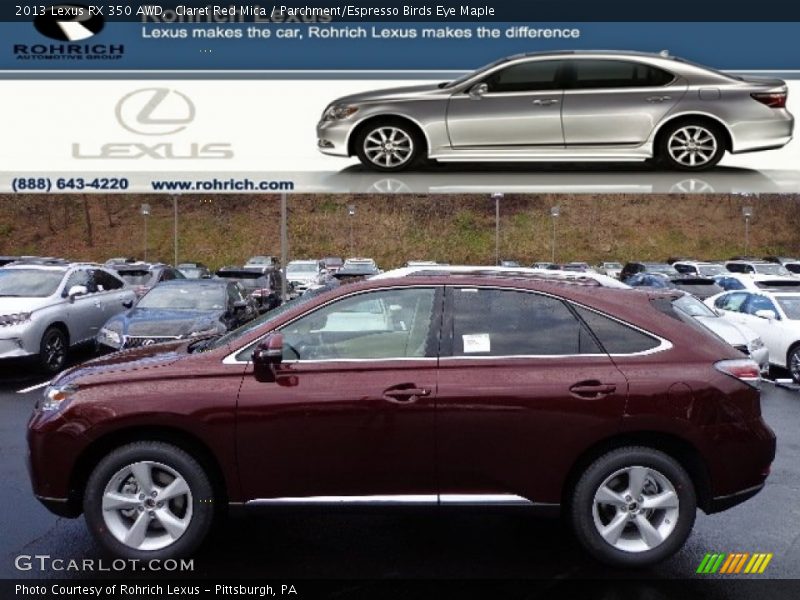 Claret Red Mica / Parchment/Espresso Birds Eye Maple 2013 Lexus RX 350 AWD