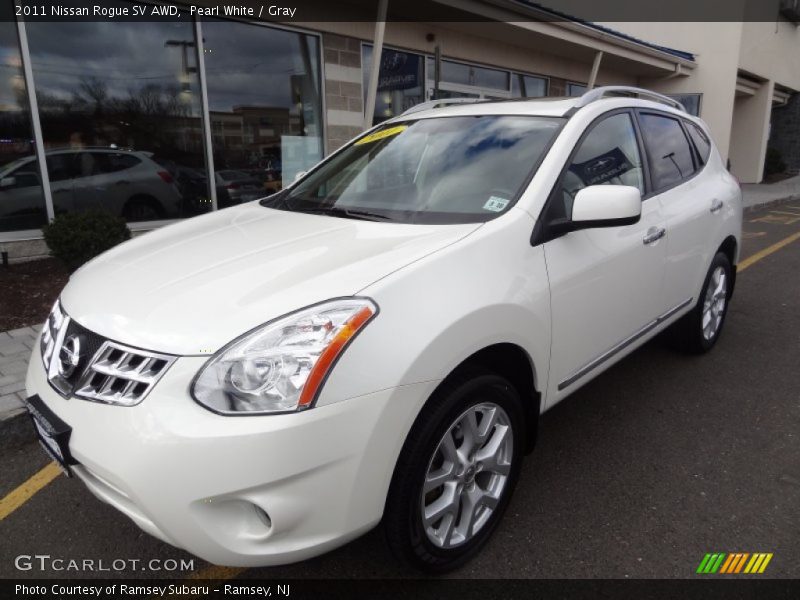 Pearl White / Gray 2011 Nissan Rogue SV AWD