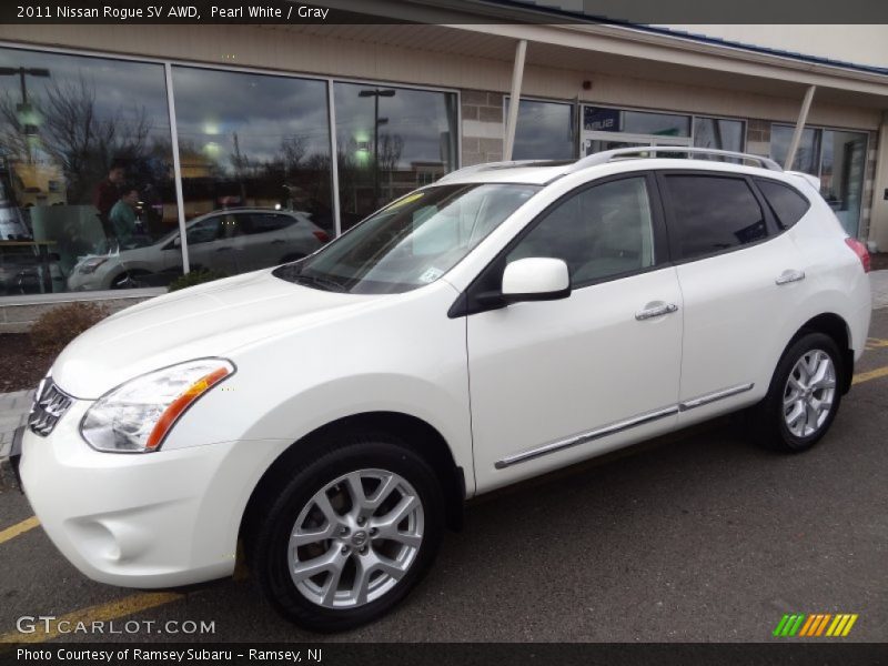 Pearl White / Gray 2011 Nissan Rogue SV AWD