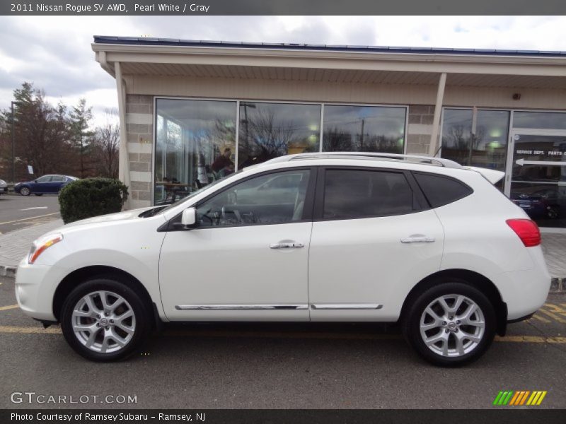 Pearl White / Gray 2011 Nissan Rogue SV AWD
