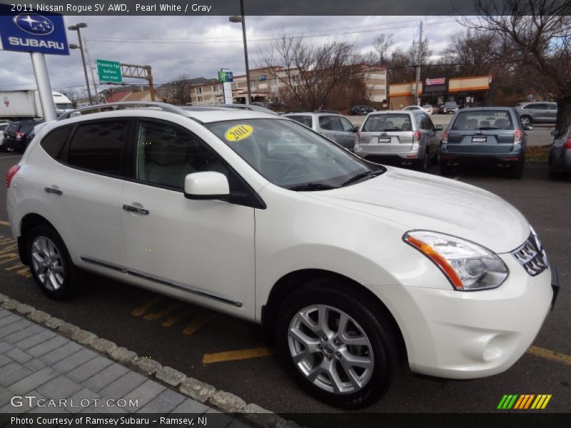 Pearl White / Gray 2011 Nissan Rogue SV AWD
