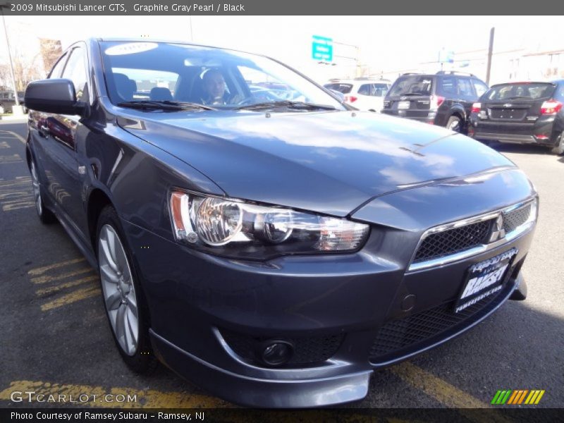 Graphite Gray Pearl / Black 2009 Mitsubishi Lancer GTS