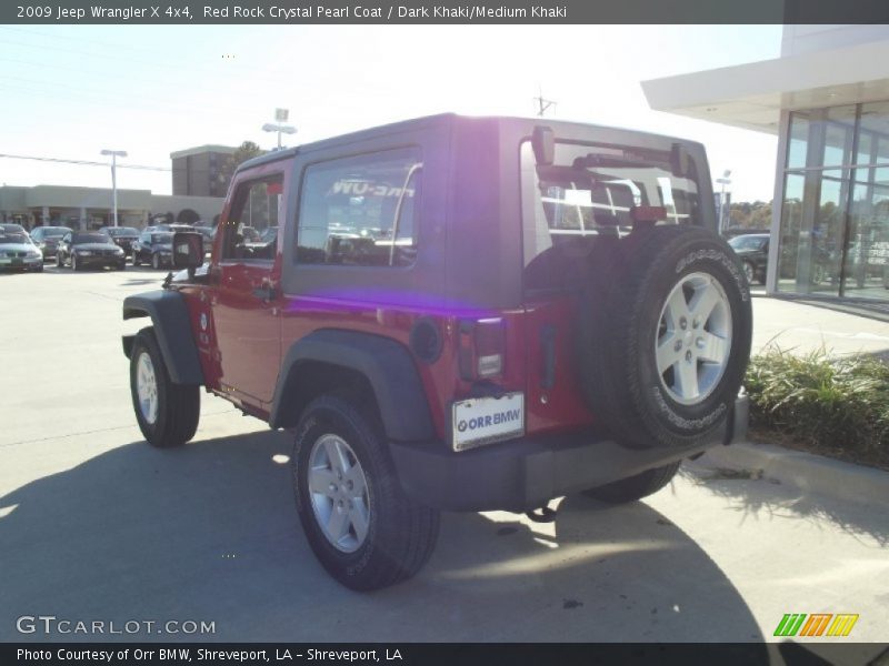 Red Rock Crystal Pearl Coat / Dark Khaki/Medium Khaki 2009 Jeep Wrangler X 4x4