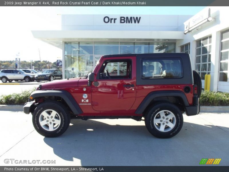 Red Rock Crystal Pearl Coat / Dark Khaki/Medium Khaki 2009 Jeep Wrangler X 4x4