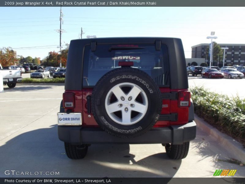 Red Rock Crystal Pearl Coat / Dark Khaki/Medium Khaki 2009 Jeep Wrangler X 4x4