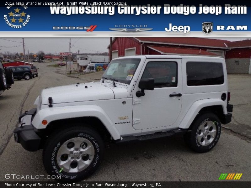 Bright White / Black/Dark Saddle 2013 Jeep Wrangler Sahara 4x4