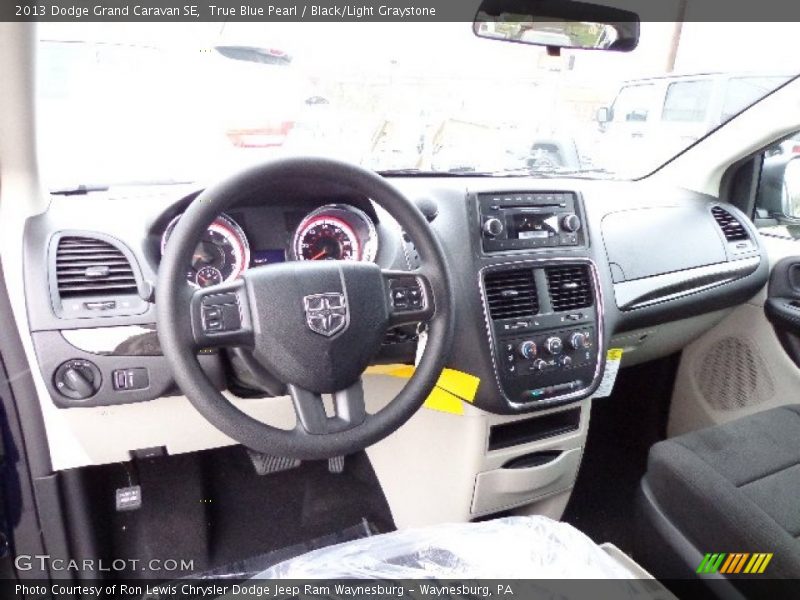 True Blue Pearl / Black/Light Graystone 2013 Dodge Grand Caravan SE