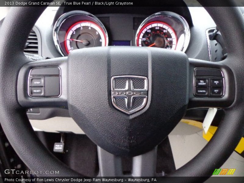 True Blue Pearl / Black/Light Graystone 2013 Dodge Grand Caravan SE