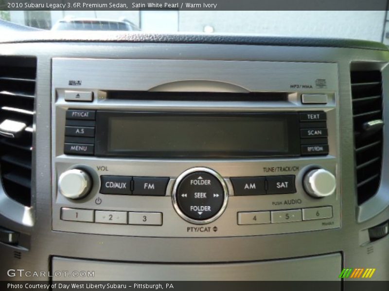 Audio System of 2010 Legacy 3.6R Premium Sedan