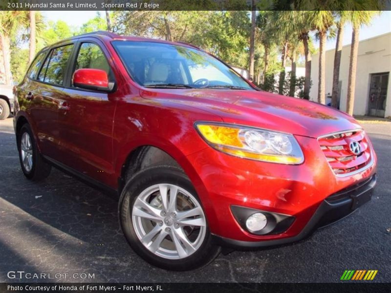 Sonoran Red / Beige 2011 Hyundai Santa Fe Limited