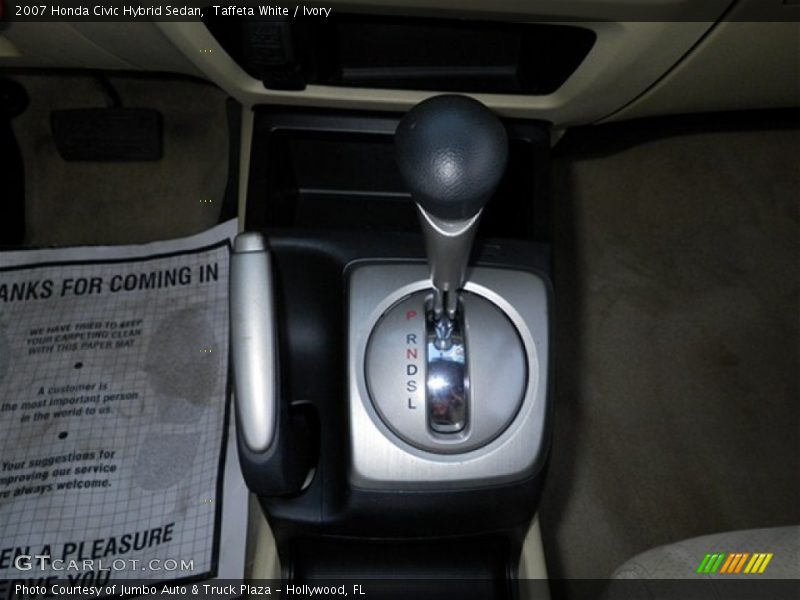 Taffeta White / Ivory 2007 Honda Civic Hybrid Sedan