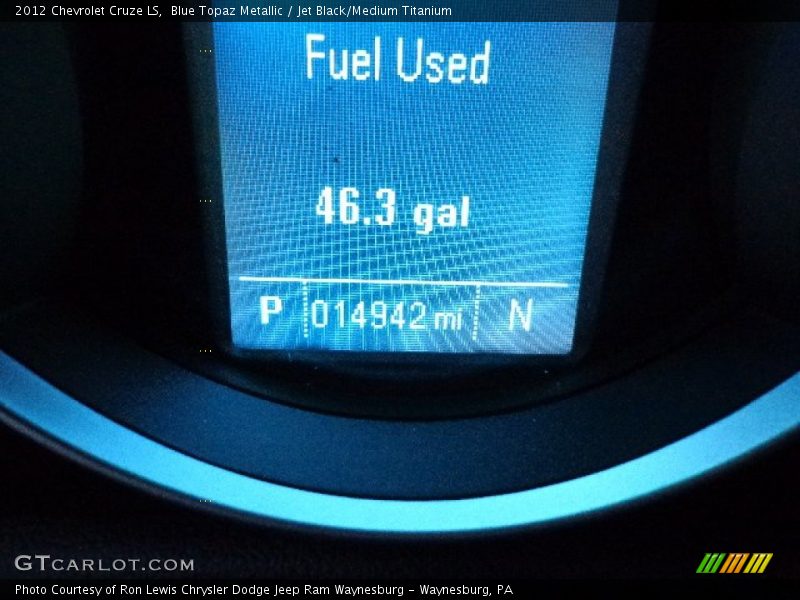 Blue Topaz Metallic / Jet Black/Medium Titanium 2012 Chevrolet Cruze LS