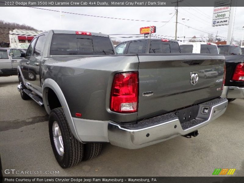Mineral Gray Pearl / Dark Slate 2012 Dodge Ram 3500 HD Laramie Crew Cab 4x4 Dually