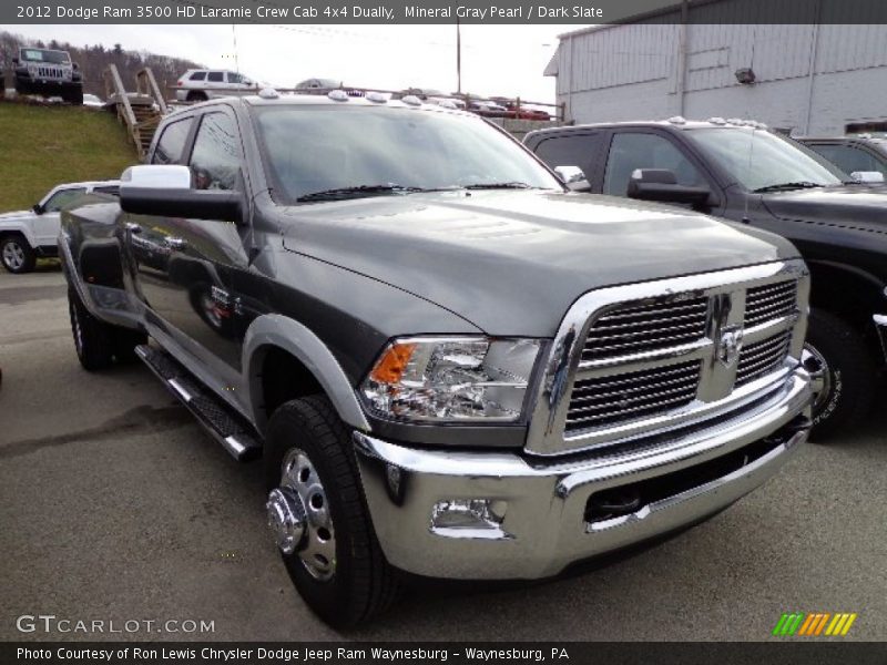 Mineral Gray Pearl / Dark Slate 2012 Dodge Ram 3500 HD Laramie Crew Cab 4x4 Dually