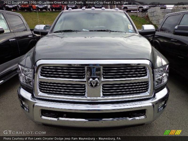 Mineral Gray Pearl / Dark Slate 2012 Dodge Ram 3500 HD Laramie Crew Cab 4x4 Dually