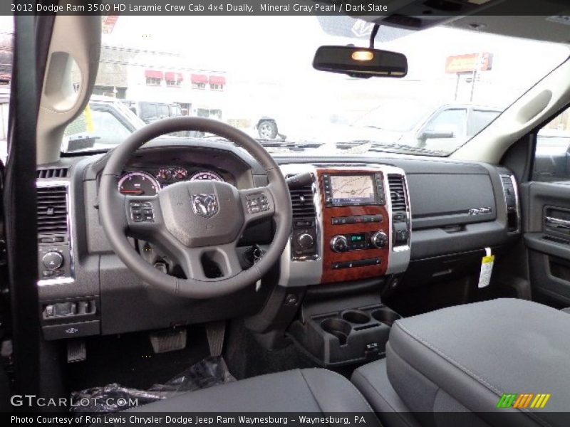 Mineral Gray Pearl / Dark Slate 2012 Dodge Ram 3500 HD Laramie Crew Cab 4x4 Dually