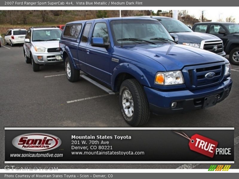Vista Blue Metallic / Medium Dark Flint 2007 Ford Ranger Sport SuperCab 4x4