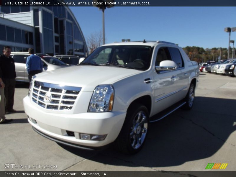 White Diamond Tricoat / Cashmere/Cocoa 2013 Cadillac Escalade EXT Luxury AWD