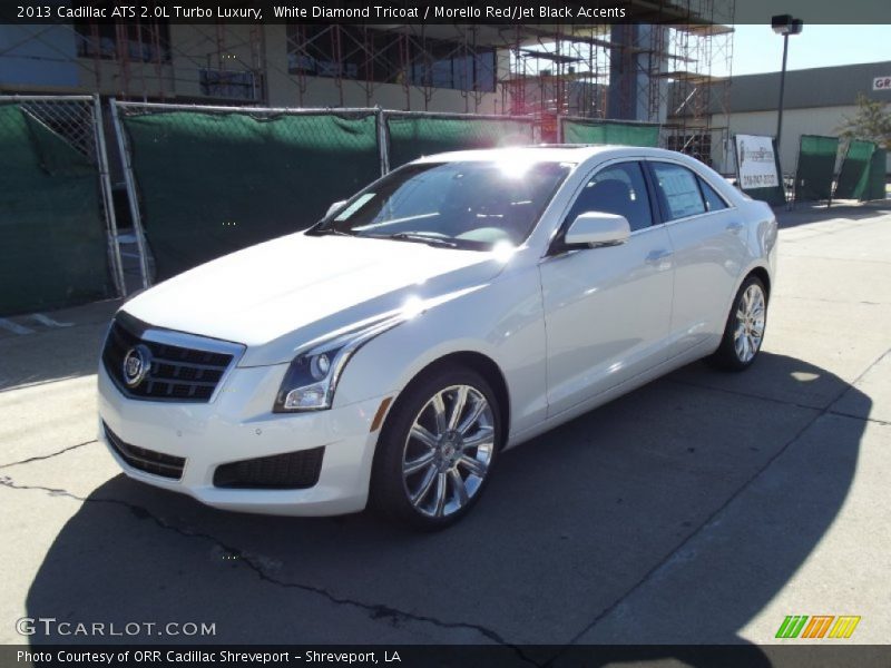 White Diamond Tricoat / Morello Red/Jet Black Accents 2013 Cadillac ATS 2.0L Turbo Luxury