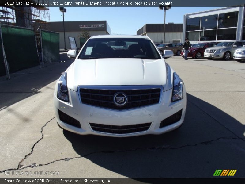 White Diamond Tricoat / Morello Red/Jet Black Accents 2013 Cadillac ATS 2.0L Turbo Luxury