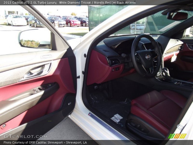 White Diamond Tricoat / Morello Red/Jet Black Accents 2013 Cadillac ATS 2.0L Turbo Luxury