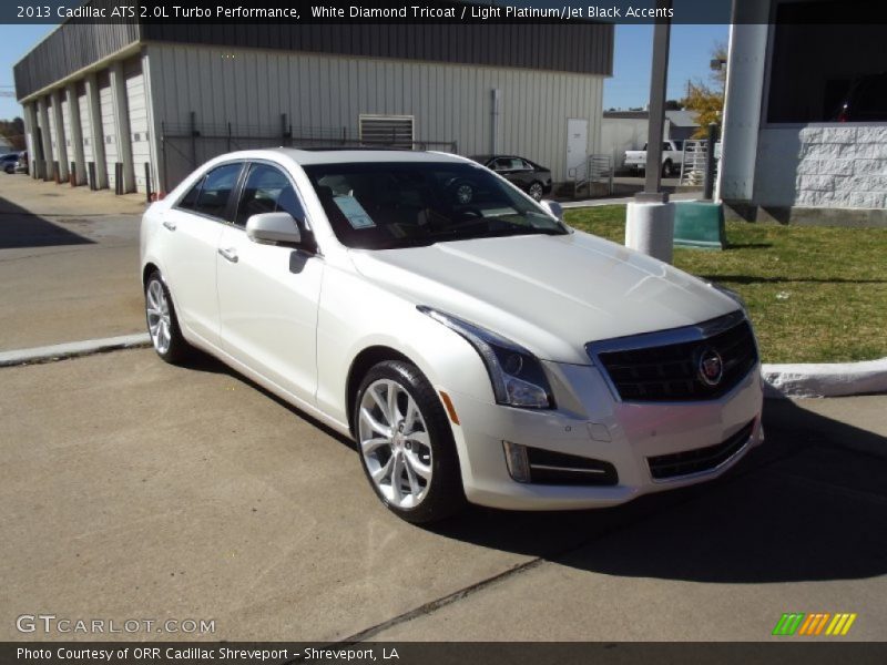 White Diamond Tricoat / Light Platinum/Jet Black Accents 2013 Cadillac ATS 2.0L Turbo Performance